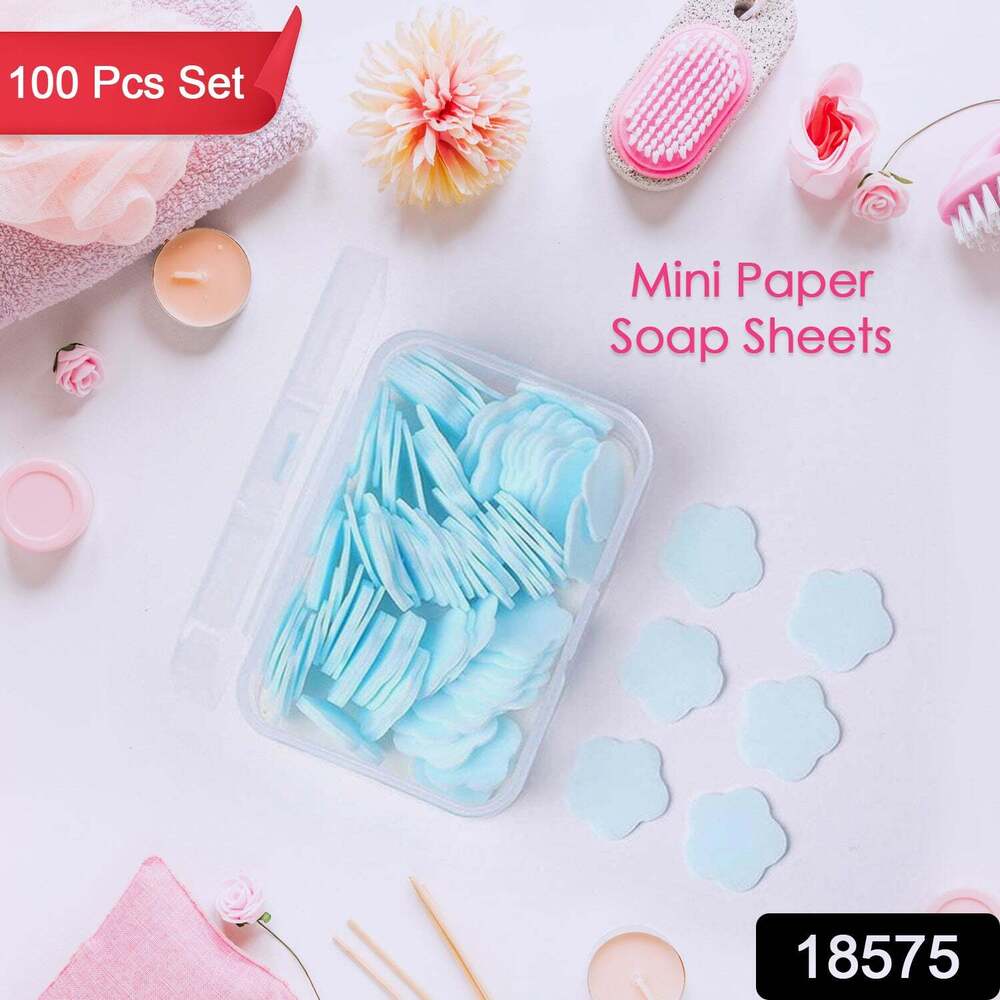 Mini Portable Travel Soap Paper Sheets Flower Shapes