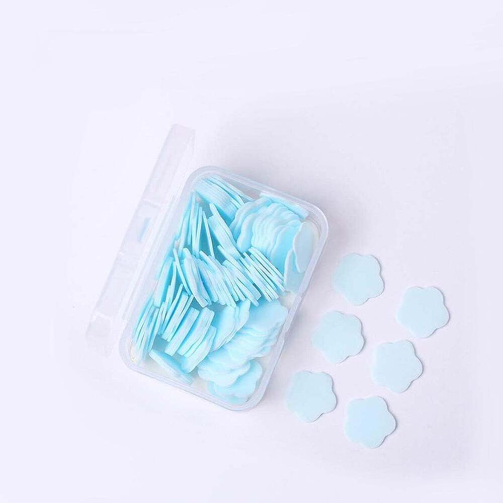 Mini Portable Travel Soap Paper Sheets Flower Shapes