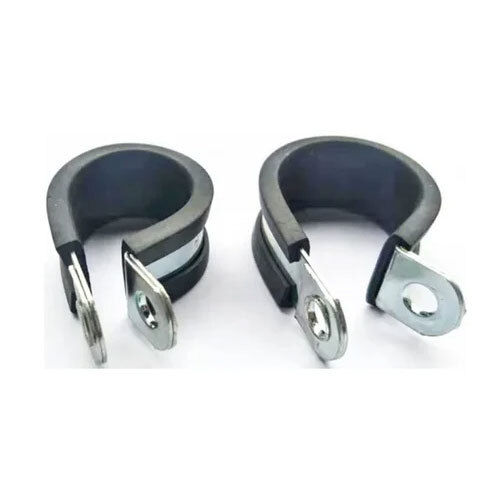 Car Rubber Cushion Hose Clamp - Color: Black