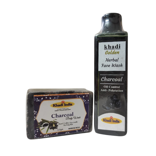 Charcoal Herbal Face Wash With 125g Body Wash Bar