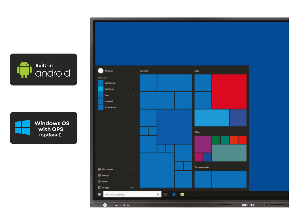 Infinitypro X Series Interactive Display - 65 Inch, Ultra Hd 4k, 40-point Touch Technology | Enhanced Collaboration, Seamless Connectivity, Energy-efficient With 50,000-hour Lifespan