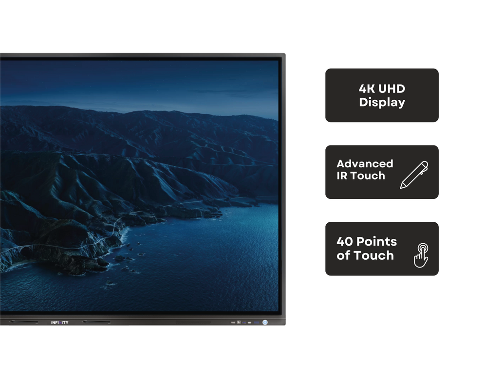 Infinitypro X Series Interactive Display - 65 Inch, Ultra Hd 4k, 40-point Touch Technology | Enhanced Collaboration, Seamless Connectivity, Energy-efficient With 50,000-hour Lifespan