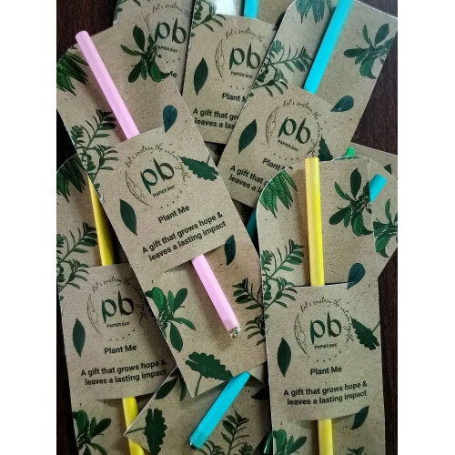 Eco Friendly Plantable Pencils With Holder - Color: Multicolor