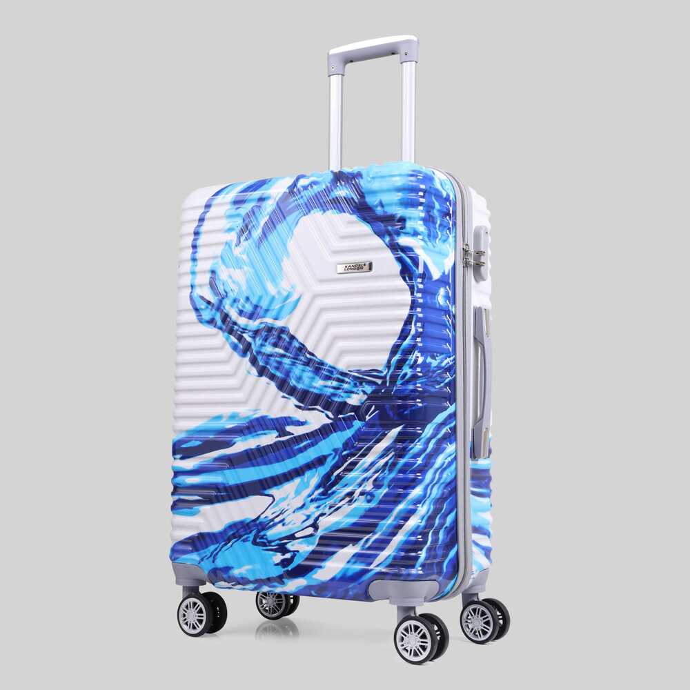 24inch Kandel London Printed Ocean Blue Suit Case