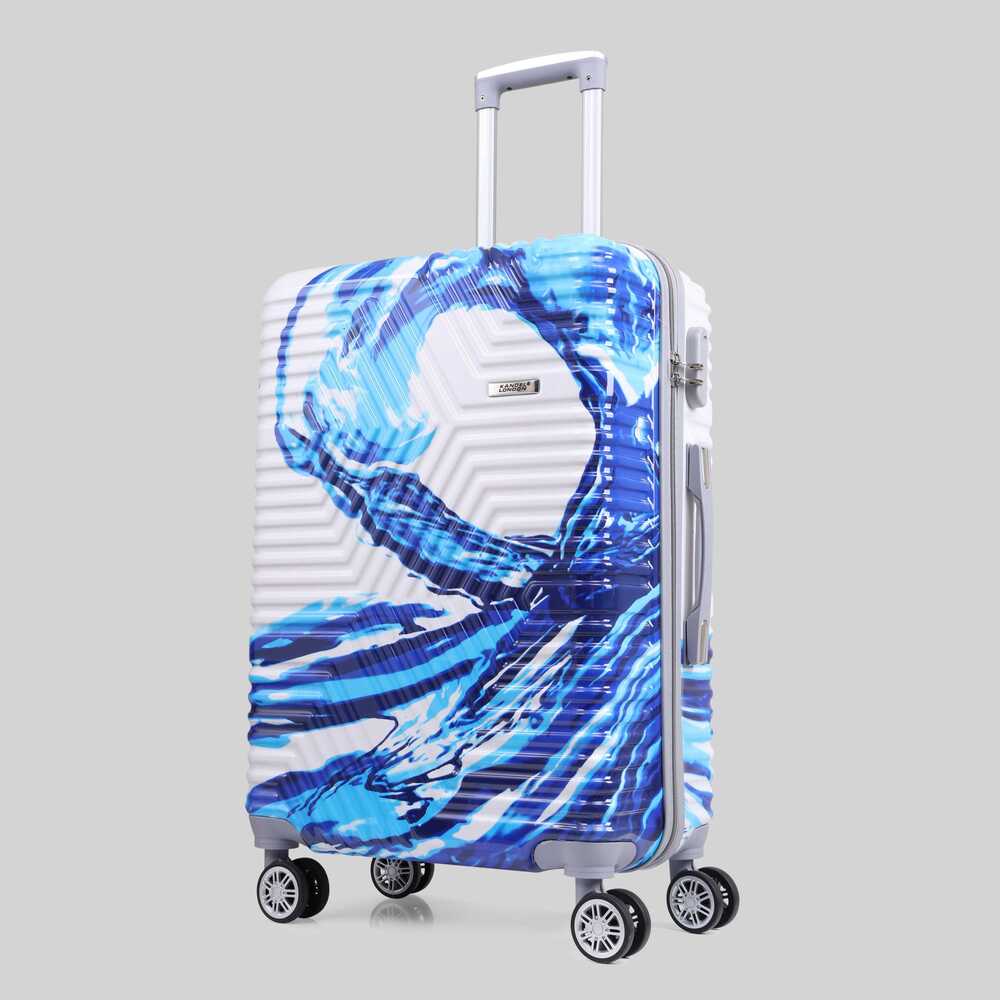24inch Kandel London Printed Ocean Blue Suit Case - Feature: High Quality / Attractive Design