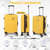 20inch Milan Yellow Trolley Bag