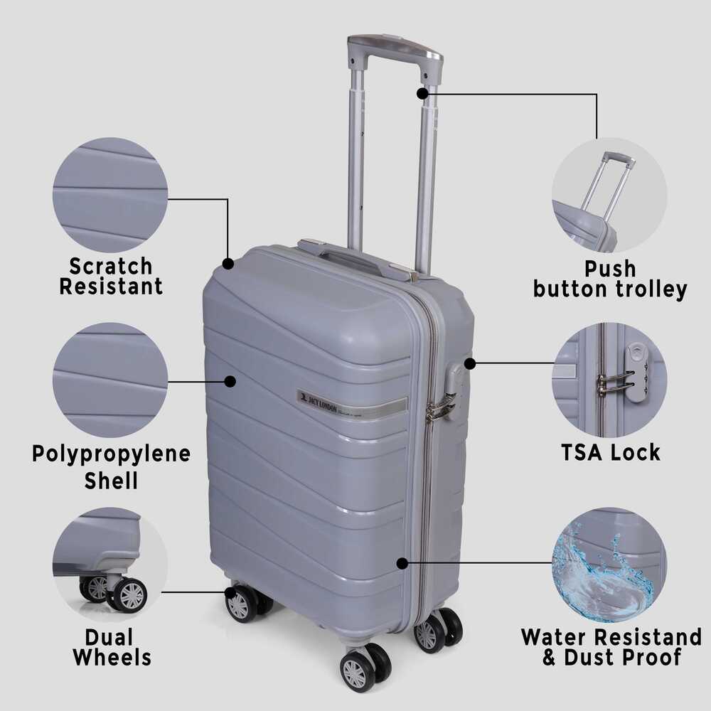 NKT 20inch Grey Trolley Bag