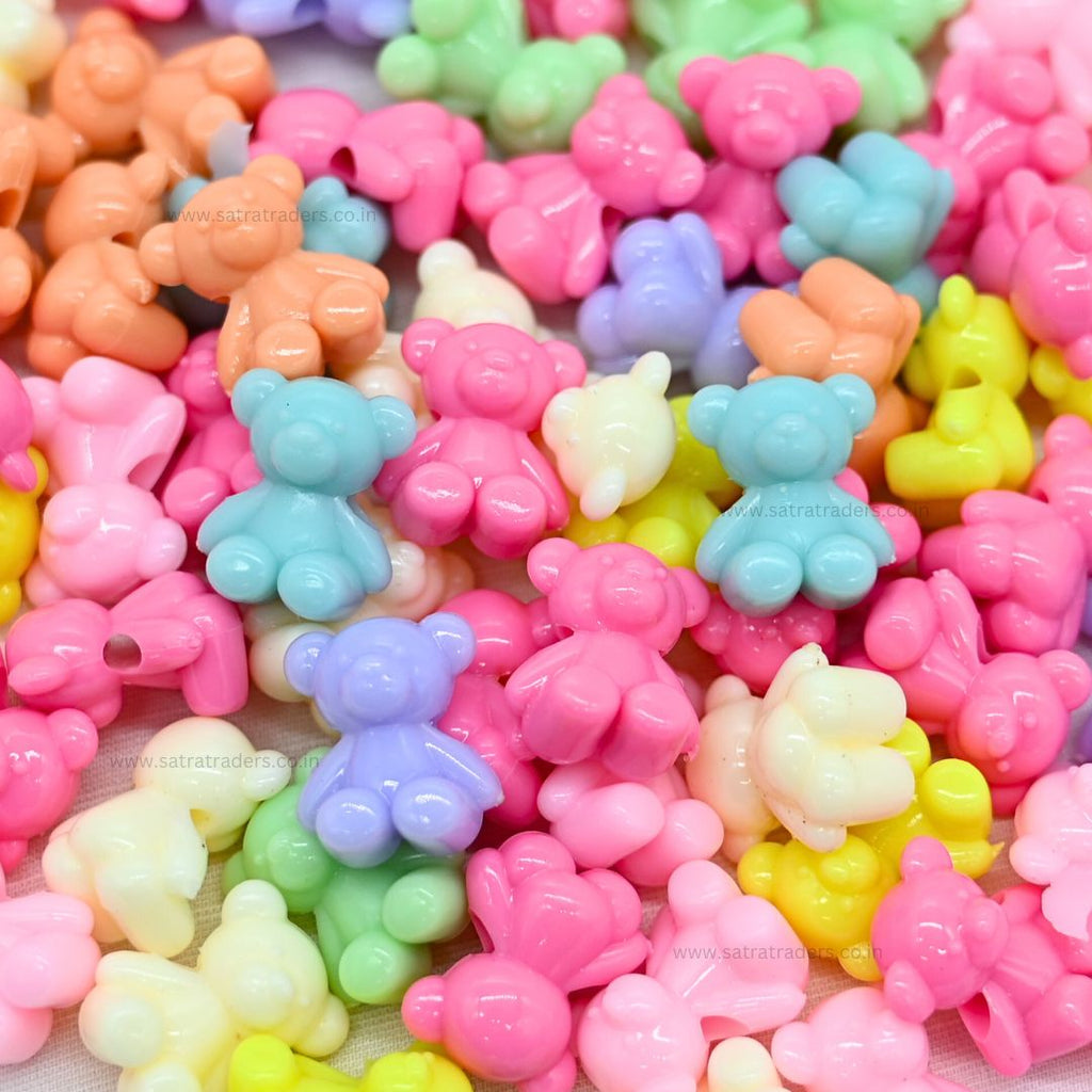 Assorted Teddy Bear Plastic Beads | Size: 18mm