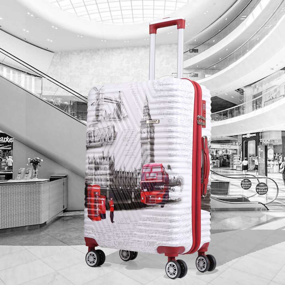 20inch Kandel London Printed London Red SuitCase