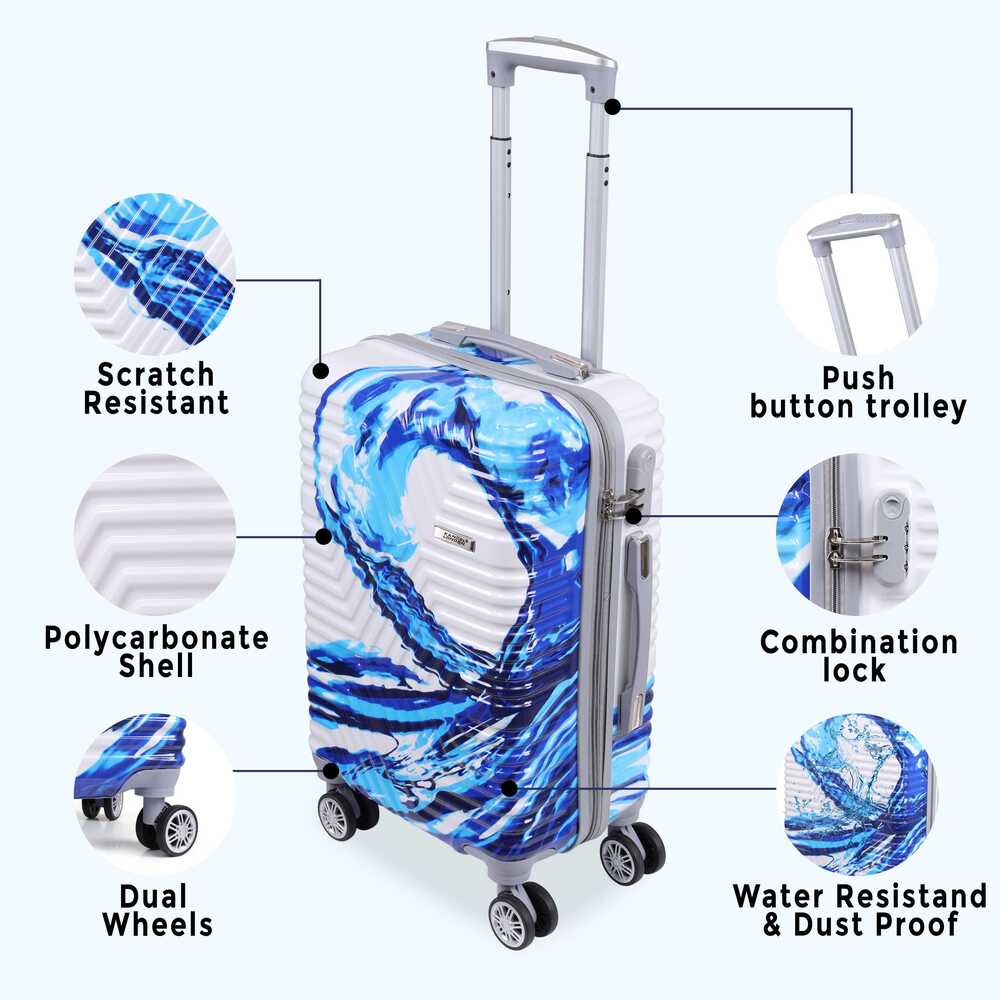 20 inch Kandel London Printed Ocean Blue SuitCase