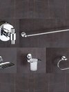 Stainless Steel Bathroom Accessories - Standard Size | Glossy Silver Finish, 5-piece Set