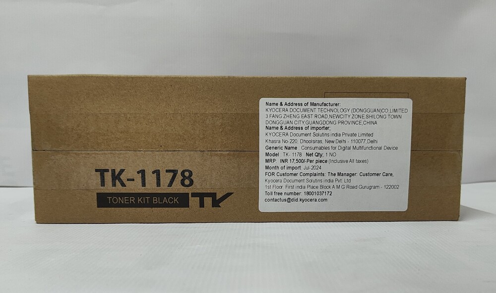 Kyocera Tk-1178 Black Toner Kit Compatible For Kyocera Ecosys - Print Technology: Laser
