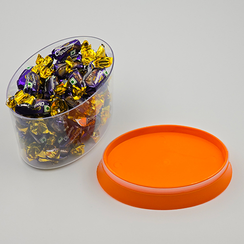 Brue Oval Shape Chocolate Container - Eco-friendly Pp Material, 28cm Height X 10.5cm Width X 14.5cm Length, Transparent Color, Attractive Designer Look