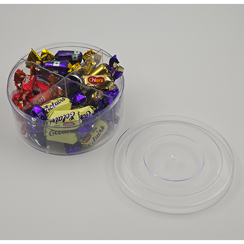 Cp 250 Pt Partition Round Container - Eco-friendly Pet & Pp, 12cm Diameter, Transparent Finish | Moisture-resistant, Heat-resistant, Attractive Design