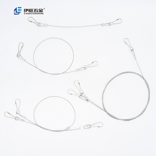 Safety Cable Wire Double Hook - Galvanized Steel, 450mm Length, 1mm Diameter, Ideal for Industrial Applications