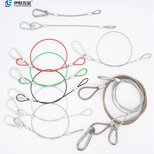 Carabiner Hook Wire Rope Assembly With Loop