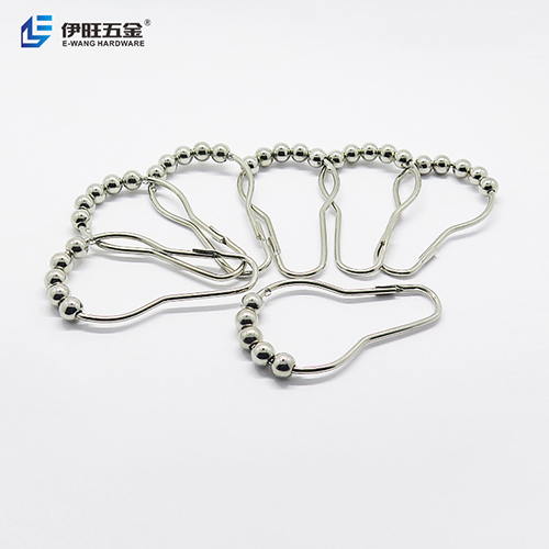 Silver Metal Shower Curtain Rings Hooks