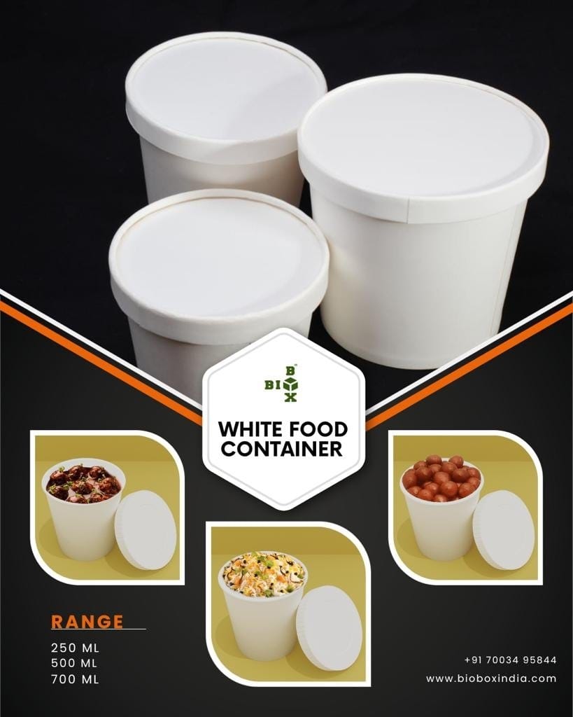 Paper food container - White - 500 ml 