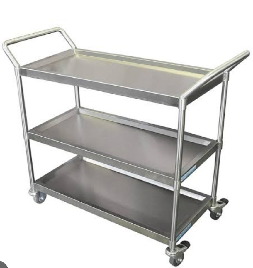 METAL TABLE AND TROLLEY