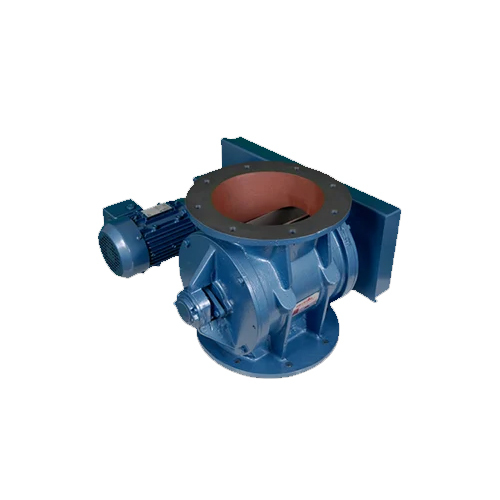 Industrial Rotary Airlock Valve - Manual Operation, Different Sizes Available, Blue Polished Finish | 220 Volt, Air Leakage Prevention, Flow Regulation