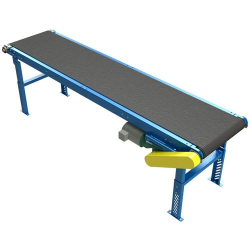 Industrial Inclined Belt Conveyor - Color: Blue