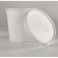900 Ml Paper Food Container - 300 Gsm, White Color | Microwave Safe, Leak Proof, Recyclable For Frozen & Hot Food