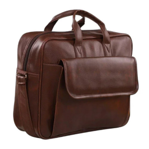 Office Laptop Leather Bag - Color: Brown