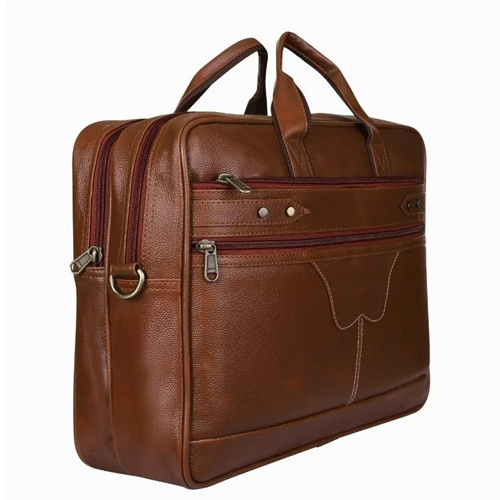 Brown Side Laptop Bag - Design: Plain