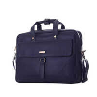 Dark Blue Leather Laptop Bag