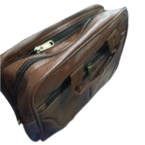 Men Leather Bag - Leather, Different Sizes Available, Dark Brown Color, Solid Pattern, Shoulder Bag Design, Versatile & Timeless Style