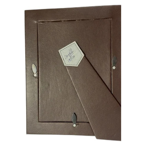 Leather Photo Frame - Brown Leather, 12x18 Inch Size | Polished Surface Finish, Standard Design For Timeless Home And Office Display
