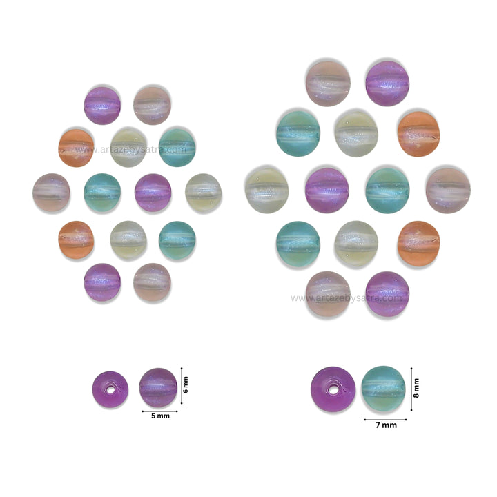 Assorted Transparent Round Glow In Dark Plastic Beads