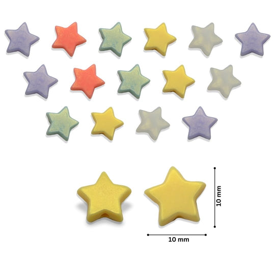 Glossy Matte Star Plastic Beads | Size: 12mm