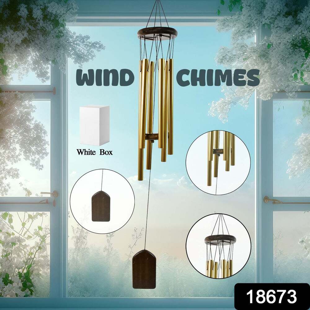 Wind Chime Musical Wind Chime with 6 Tuned Tubes and Hooks