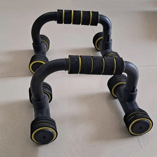 Plastic Push-Up Bar Pair - Foam Seat Cover, 560mm Height | Manual Operation, Ideal for Strength and Muscle Gain