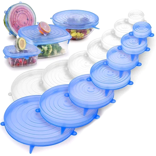 6 Pcs Silicone Stretch Lids - Application: Packaging