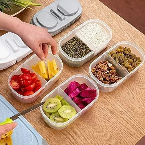 2 Way Food Storage Lunch Box - Color: White