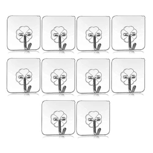 Self Adhesive Wall Hook - Color: Silver