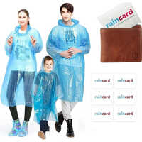 Rain Card Disposable Raincoat - Pvc Fabric, All Sizes Available, Blue Color | Foldable Design For Easy Storage, Ideal For Rainy Days And Outdoor Activities