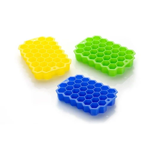 Flexible Silicone Ice Cube Tray Honeycomb Design