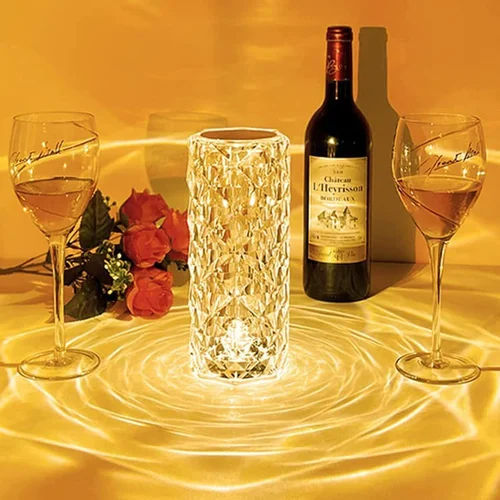 16 Color Changing Rose Crystal Diamond Table Lamp - Lighting Type: White