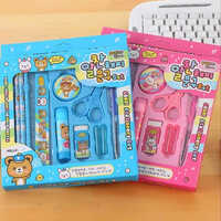 10 Pcs Stationary Set - High-quality Plastic, Attractive Printed Designs | Easy To Carry, Ideal Birthday Return Gift For Kids
