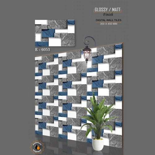 300 X 450mm Printed Digital Wall Tiles - Ceramic Material, Rectangular Shape, Polished Finish, Multi-Color Design for Vibrant Home Interiors
