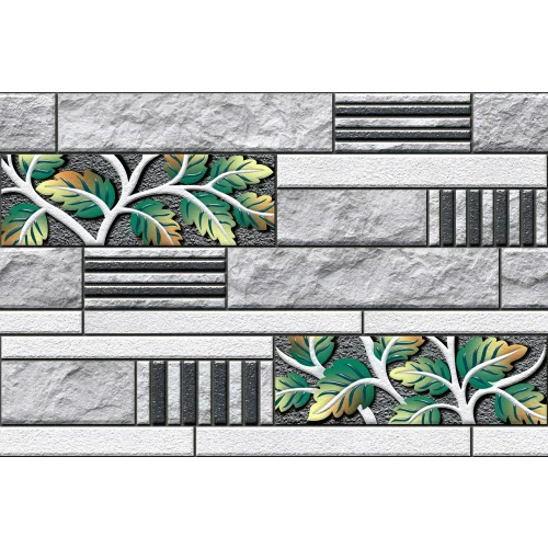 Ceramic Wall Tiles - 12 X 18 Inch Size, Multi-Color Design with Polished Finish