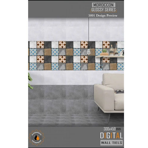 300 X 450Mm Printed Glazed Vitrified Digital Wall Tiles - Color: Multi Color