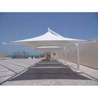 White Tensile Car Parking Structure