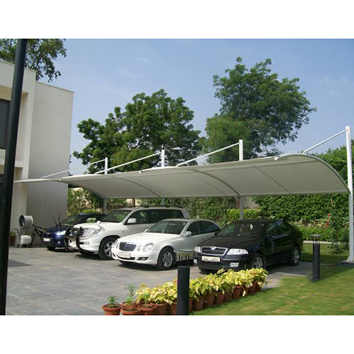 Tensile Roof Car Parking Structure - Color: White