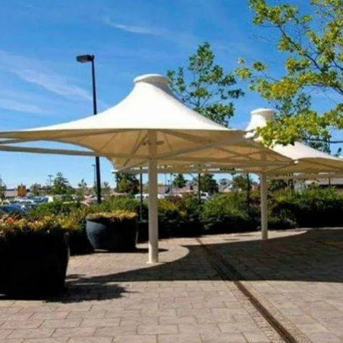 Conical Tensile Membrane Structure - High-Quality PVC Material, White Color, Easy to Install for Outdoor Use