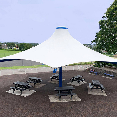 Unipole Tensile Cone Structure - Color: White