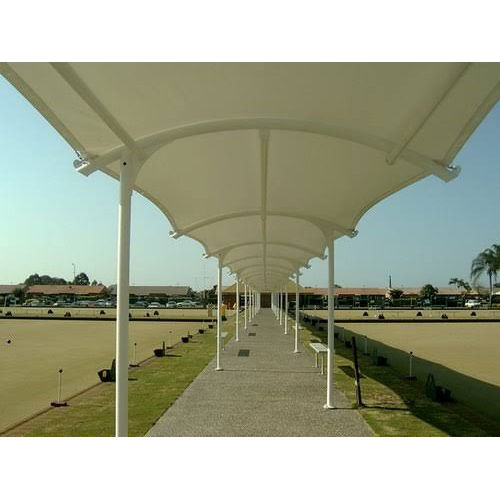 Prefab Walkway Tensile Structure - Color: White